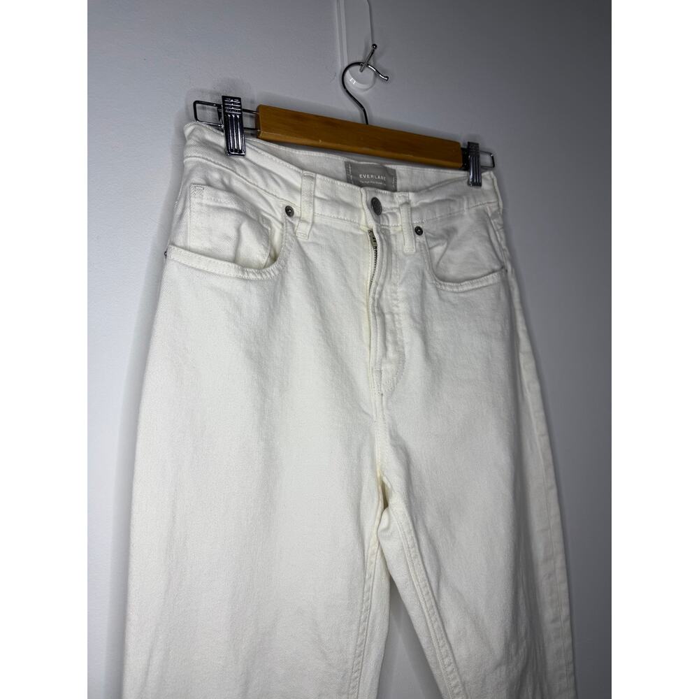 Everlane High Rise Straight Jean in White Size 26 Ankle Some wash wear shown - Picture 3 of 8